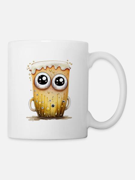 Bierglas Illustration - Tasse - Weiß