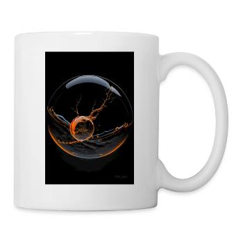 Kaos in einer Blase orange 1 - Tasse - Weiß - Rechts
