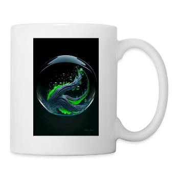 Kaos in einer Blase grün 1 - Tasse - Weiß - Rechts