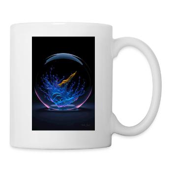 Kaos in einer Blase neon 3 - Tasse - Weiß - Rechts