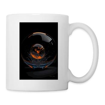 Kaos in einer Blase orange 3 - Tasse - Weiß - Rechts