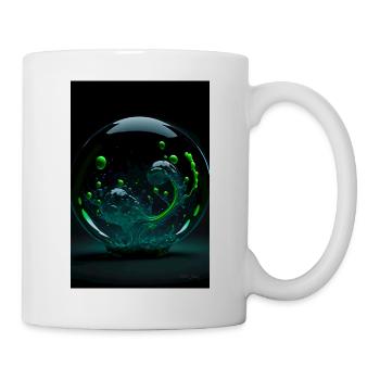 Kaos in einer Blase grün 4 - Tasse - Weiß - Rechts