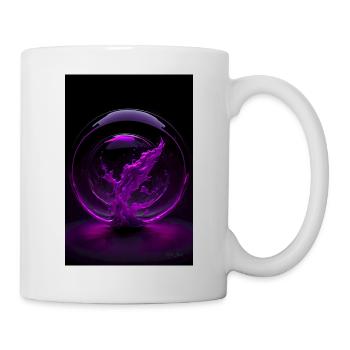 Kaos in einer Blase magenta 3 - Tasse - Weiß - Rechts