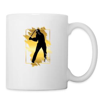 Golf Golfen Golfspieler Sport Hobby Club Gold - Tasse - Weiß - Rechts