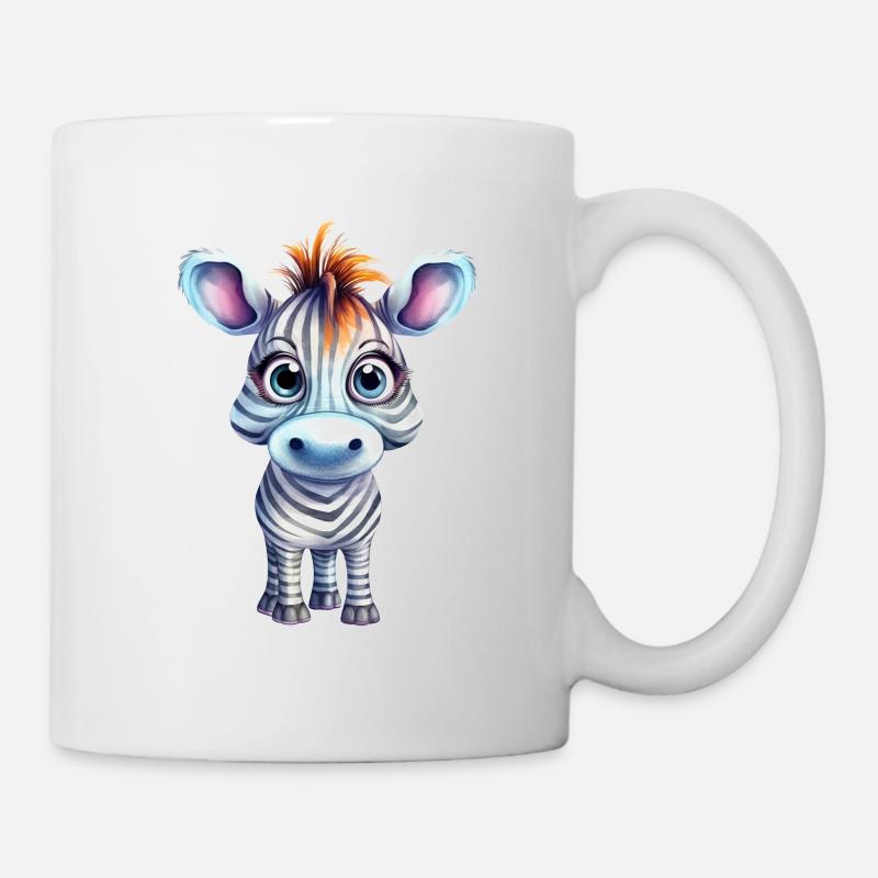 Zebra Wasserfarben Zeichnung - Tasse - Weiß