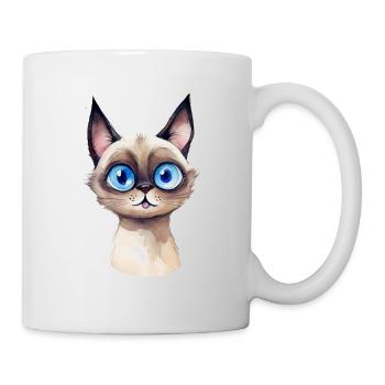 Siamese Cat Watercolor Drawing - Mug - white - Right