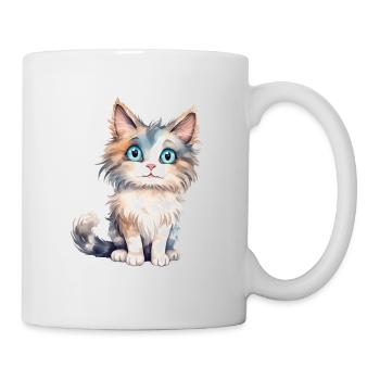 Norwegische Waldkatze Wasserfarben - Tasse - Weiß - Rechts