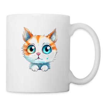 Cat Watercolor Drawing - Mug - white - Right