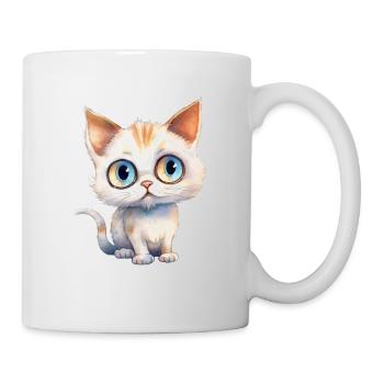 Cat Watercolor Drawing - Mug - white - Right