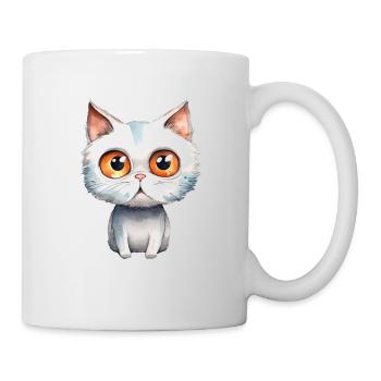 Cat Watercolor Drawing - Mug - white - Right