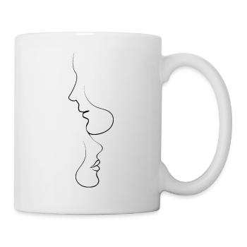 One Line Drawing Couple Art - Mug blanc - blanc - Droite