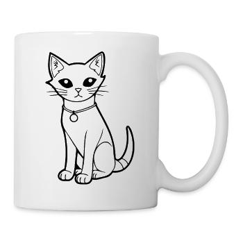 Chat chaton chaton dame - Mug blanc - blanc - Droite