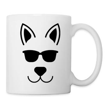 Chien cool avec des lunettes de soleil - Mug blanc - blanc - Droite