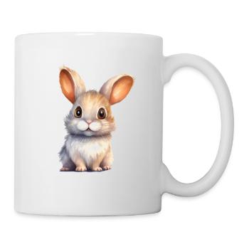 Hase Wasserfarben Zeichnung - Tasse - Weiß - Rechts