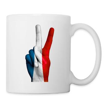 French flag signs victory. France - Mug - white - Right