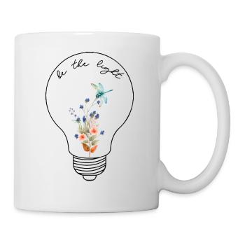 Soyez la lumière Une lampe à ampoule avec des fleurs - Mug blanc - blanc - Droite