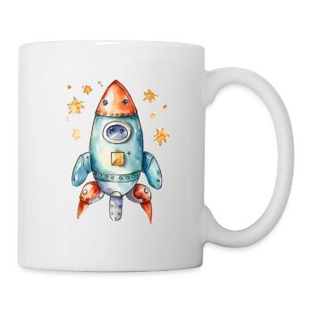 Rocket Watercolors Drawing - Mug - white - Right