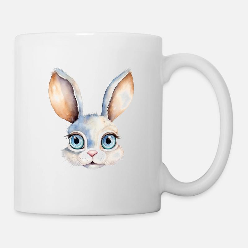 Hase Wasserfarben Zeichnung - Tasse - Weiß