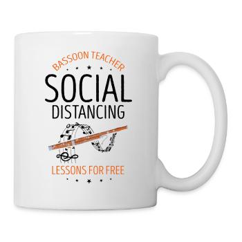 Instrument à vent en bois et instrument à vent basson - Mug blanc - blanc - Droite