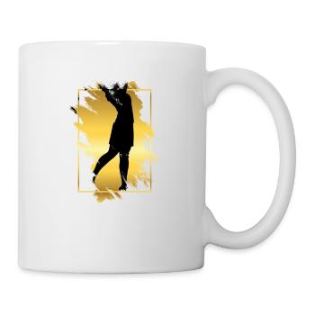 Golf Golfen Golferin Spielerin Sport Hobby Gold - Tasse - Weiß - Rechts