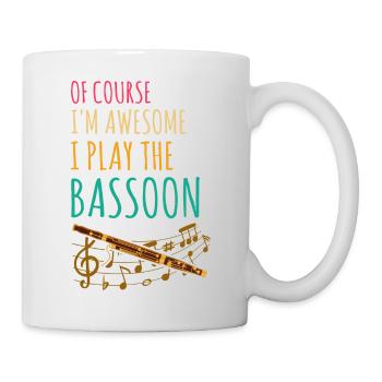 Instrument à vent en bois et instrument à vent basson - Mug blanc - blanc - Droite