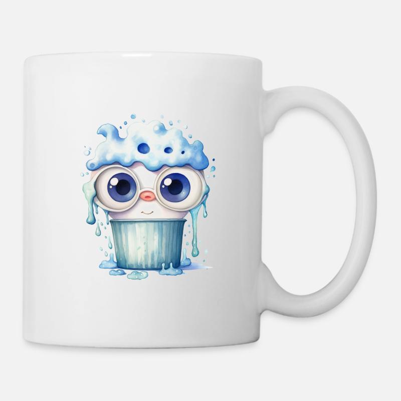 Dessin à l’aquarelle mignon monstre - Mug blanc - blanc