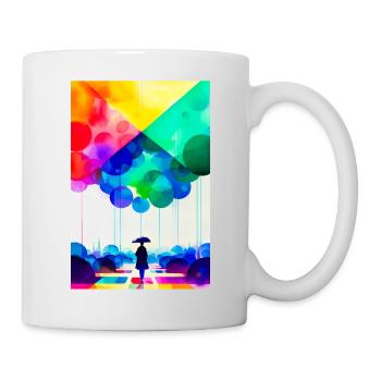 Regenbogen Regen - Tasse - Weiß - Rechts