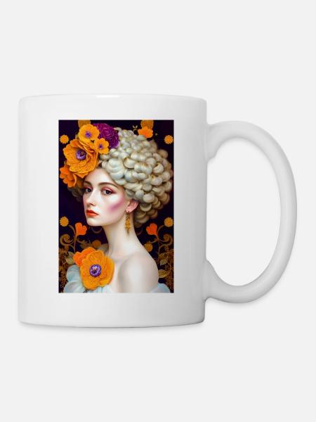 Schicke, digitale Malerei - Tasse - Weiß