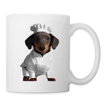 Chiens, Chiot teckel, Teckel, Chien, cuisine, restaurateur - Mug blanc - blanc - Droite