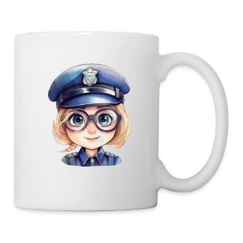 Policewoman Watercolors Drawing - Mug - white - Right