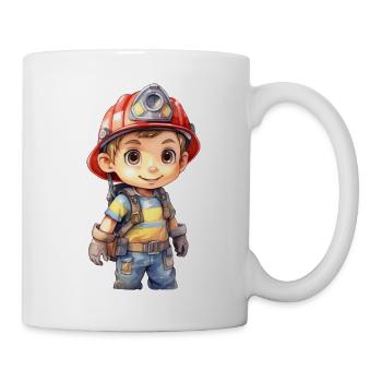 Firefighter Watercolors Drawing - Mug - white - Right
