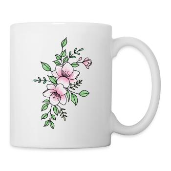 White pink flower - Mug - white - Right