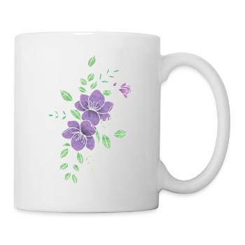 Lila Blume - Tasse - Weiß - Rechts