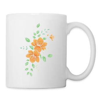 Orange and white flower - Mug - white - Right