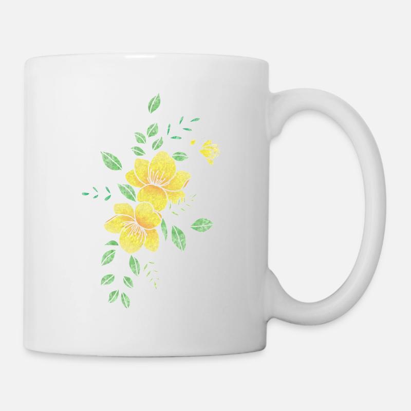 Orange-yellow flower - Mug - white