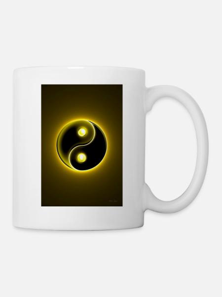Yin Yang gelb 2 - Tasse - Weiß