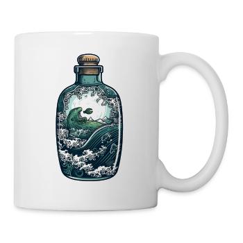 Ozean Flasche Zeichnung - Tasse - Weiß - Rechts