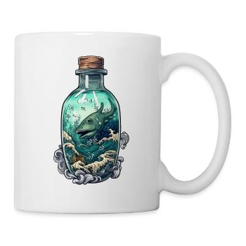 Ozean Flasche Zeichnung - Tasse - Weiß - Rechts