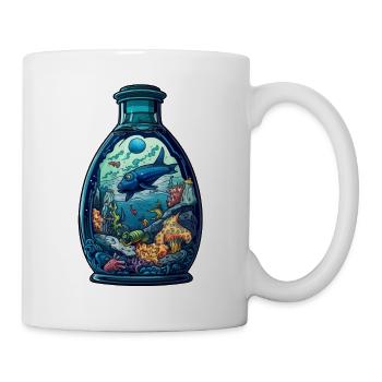 Ozean Flasche Zeichnung - Tasse - Weiß - Rechts
