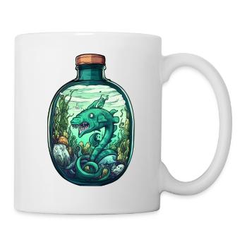 Ozean Flasche Zeichnung - Tasse - Weiß - Rechts
