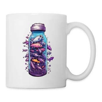 Dessin de bouteille de poisson - Mug blanc - blanc - Droite