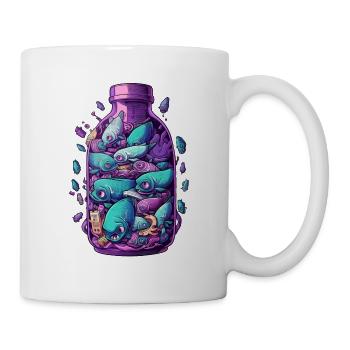 Dessin de bouteille de poisson - Mug blanc - blanc - Droite