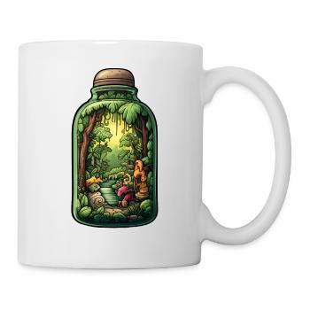 Dschungel Flasche Zeichnung - Tasse - Weiß - Rechts