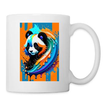 Buntes Kunst Potrait Panda 1 - Tasse - Weiß - Rechts