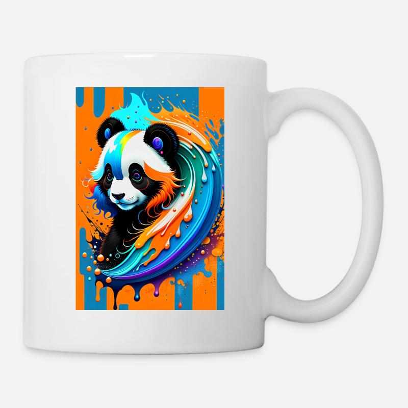 Colorful Art Potrait Panda 1 - Mug - white