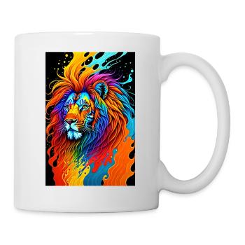 Colorful Art Potrait Lion 1 - Mug - white - Right