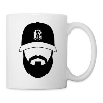 Mann mit Bart mit Logo - Tasse - Weiß - Rechts
