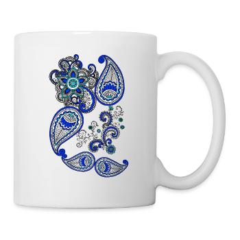 Mandala / Henna cover design - Tasse - Weiß - Rechts
