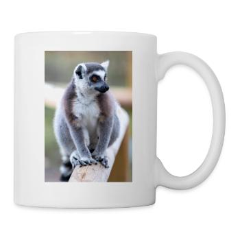 Lémurien à queue annelée (en allemand Katta) Lémurien catta - Mug blanc - blanc - Droite