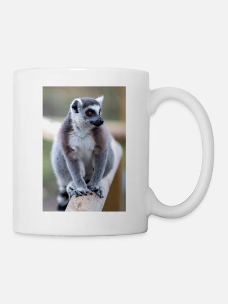 Lémurien à queue annelée (en allemand Katta) Lémurien catta - Mug blanc - blanc